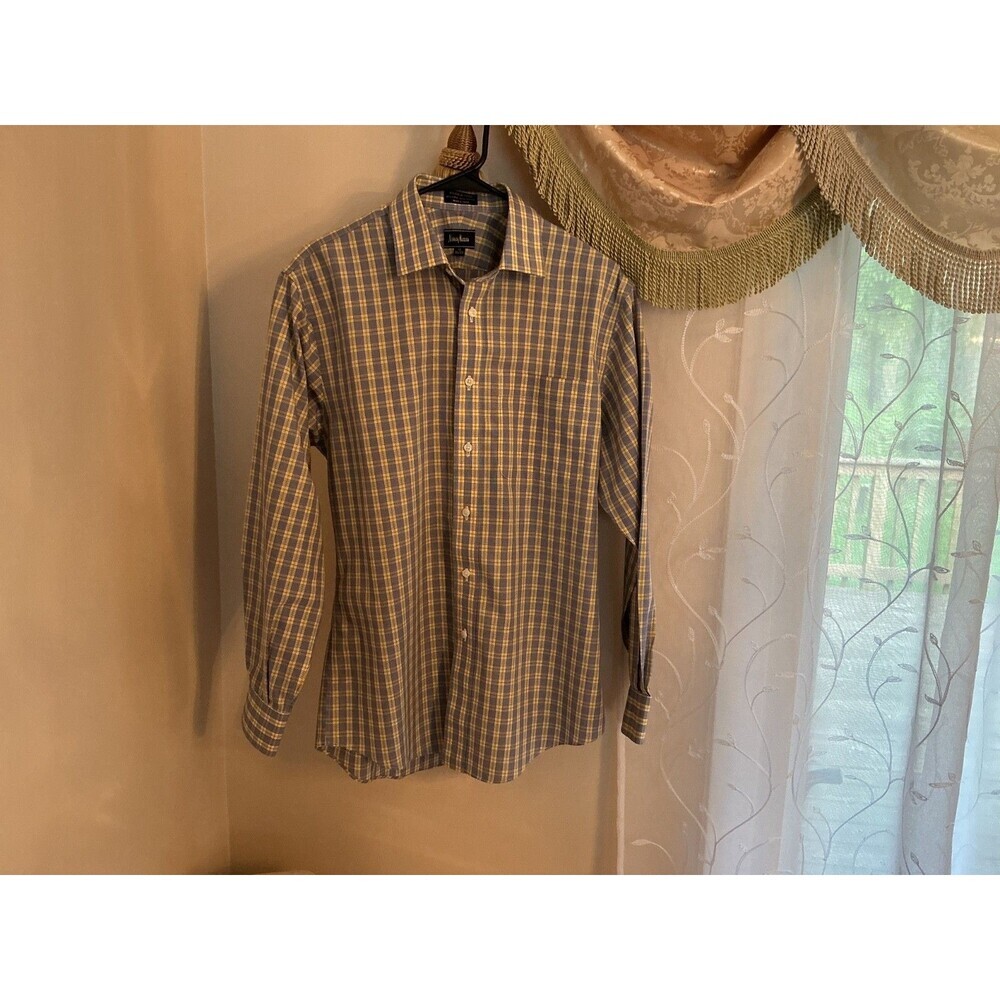 Neiman Marcus Shirt Mens 15 x 32/33 Trim Fit Long Sleeve Button Up 80's 2Ply
